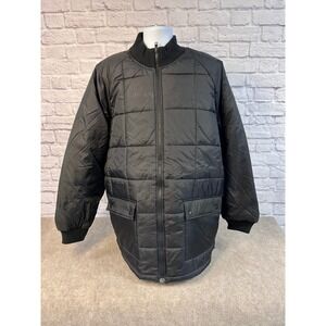 Vintage DODECA Authentic Collection Black Quilted Bomber Jacket 3XL Full Zip